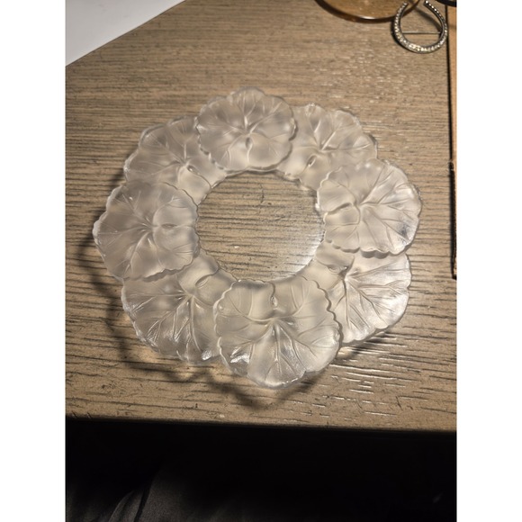 Lalique Other - Lalique france on the bottom Honfleur Deep Saucer With Geranium Design